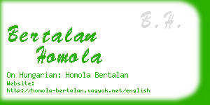 bertalan homola business card